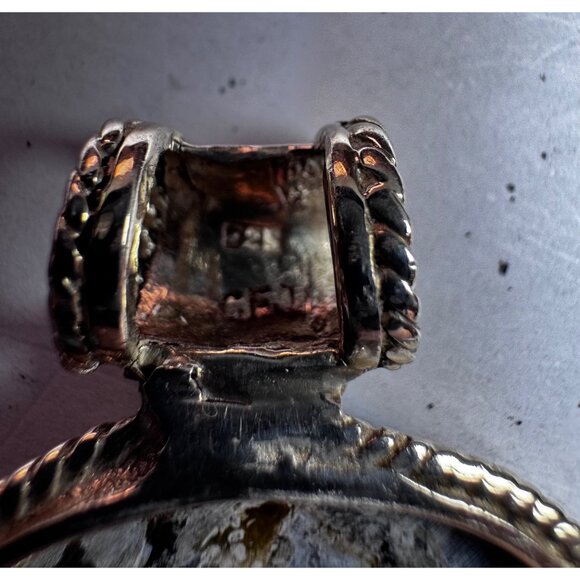 Vintage 925 Sterling Silver Abalone Shell Oval Pendant Estate Jewelry - Picture 9 of 9